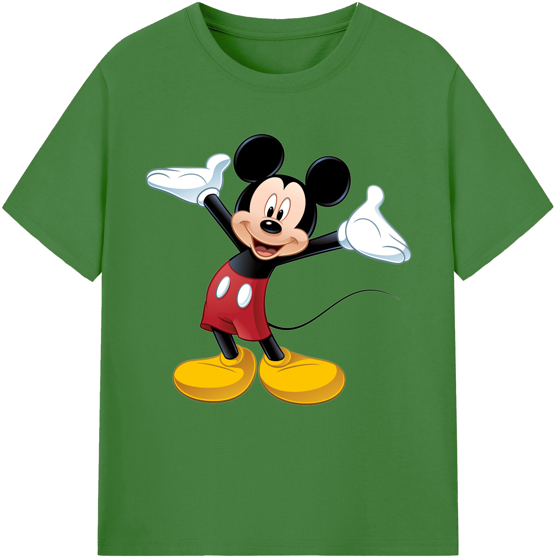 （画像用） ミッキーマウス Mickey Mouse レディースカジュアルプリントTシャツ（綿100％）